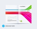 Abstract brochure design, modern catalog, centerfold cover, flyer in A4 with colourful smooth shapes for development