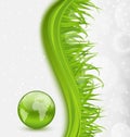 Abstract brochure with global planet and grass