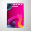 Abstract brochure, gradients waves background.