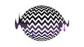Abstract broken sphere with vibrant zig-zag patterns, vector design Generative AI Royalty Free Stock Photo