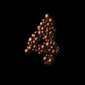 Bronze digit four on black background. 3D rendering