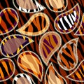 Abstract brown animal exotic pattern in patchwork style. Royalty Free Stock Photo