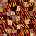 Abstract brown animal exotic pattern in patchwork style. Royalty Free Stock Photo