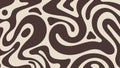 Abstract Brown and Beige Groovy Wavy Pattern Background Retro Style.Vector Illustration Royalty Free Stock Photo