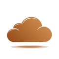 Abstract Brown Cloud Illustration with Gradient and Soft Shadow on White Background Royalty Free Stock Photo