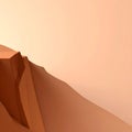 Abstract Brown Desert Landscape with Geometric Mountains Royalty Free Stock Photo