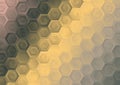 Abstract Brown and Gold Gradient Geometric Hexagon Background