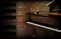 Abstract grunge piano background with grand piano Royalty Free Stock Photo