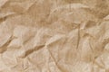 Abstract brown recycle crumpled paper for background : crease of