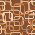 An abstract brown seamless pattern in retro style