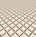 Abstract brown square with circle joint pattern floor on light brown perspective background