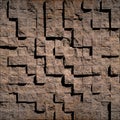 Abstract brown stony cubes Royalty Free Stock Photo