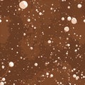 Abstract Brown and White Splattered Background with Bubbling Texture. Royalty Free Stock Photo
