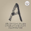 Abstract Brush Alphabet and Digit Vector Royalty Free Stock Photo