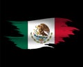 Abstract brush art mexico flag design vector Royalty Free Stock Photo