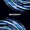 Abstract Brush Background with Halftone Effect. Sport Background with Blue Brush