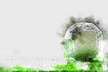 Abstract golf ball on watercolor painting background. Royalty Free Stock Photo