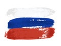 Abstract brush painted in grunge style national flag of Russia Royalty Free Stock Photo