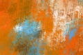 Abstract brush painting. Brushstrokes , spots of paint. Multicolored background. Painted rouge texture. Artistic canvas. Modern a