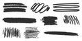 Abstract Brush Stroke And Scribble Set. Artistic Design Elements Collection. Isolated Vector Illustration Royalty Free Stock Photo