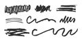 Abstract Brush Stroke And Scribble Set. Creative Design Elements Collection. Isolated Vector Illustration Royalty Free Stock Photo