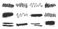 Abstract Brush Stroke And Scribble Set. Creative Design Elements Collection. Isolated Vector Illustration Royalty Free Stock Photo