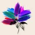 abstract brush strokes colorful flower Royalty Free Stock Photo