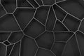 Abstract brushed metal 3d voronoi grate on black background