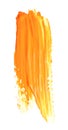Abstract brushstroke of orange paint isolated Royalty Free Stock Photo