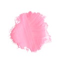 Abstract brushstroke of pink paint on white