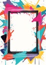 Abstract brushstroke texture frame 80s retro nostalgic