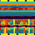 Abstract brushstrokes seamless ethnic pattern