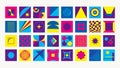 Abstract brutalist shape design. Deconstructed simple geometric bold figures for posters, digital print. Vector graphic