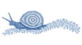 Abstract bubble snail art with flowing trail pattern in blue tones Royalty Free Stock Photo
