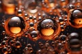 Abstract Bubbles in Amber Liquid. Generative AI