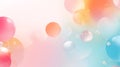 Abstract bubbles background. Realistic transparent soap bubbles on a light blue colored background. Beautiful pink, purple and Royalty Free Stock Photo