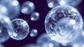 Abstract Bubbles Floating in Space with Cosmic Light Effects Royalty Free Stock Photo