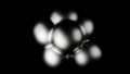 Abstract bubbles stuck together isolated on a black background. Design. Pulsating figure od same siza balls.