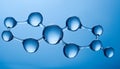 Abstract bubbles, water molecular shape with blue light. Science fiction Royalty Free Stock Photo