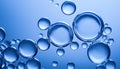Abstract bubbles, water molecular shape with blue light. Science fiction Royalty Free Stock Photo