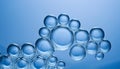 Abstract bubbles, water molecular shape with blue light. Science fiction Royalty Free Stock Photo