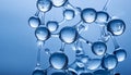 Abstract bubbles, water molecular shape with blue light. Science fiction Royalty Free Stock Photo
