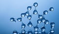 Abstract bubbles, water molecular shape with blue light. Science fiction Royalty Free Stock Photo
