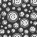 Abstract bubbling seamless pattern executed in shades of gray.