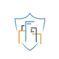 Abstract building security logo icon symbol of security protection company