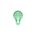 Abstract bulb lamp with tree logo design.