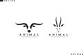 Abstract bull and antelope logo