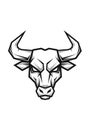Abstract bull head illustration with angular, geometric design in Royalty Free Stock Photo