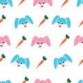 Seamless bunny vector pattern