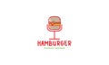 Abstract burger line talk logo symbol vector icon illustration graphic design